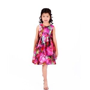 Pippa & Julie Red Purple Floral Dress Girls 6 Nordstroms